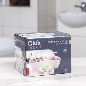 Набор аксессуаров для ванной комнаты QLuX, 3 предмета (мыльница, подставка для щёток, дозатор), цвет МИКС