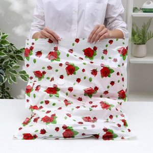 Вакуумный пакет для хранения вещей «Розы», 70×100 см, с рисунком