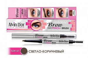 AlVIN D'OR P-9 Карандаш для бровей механический с щеточкой INTENSE BROW 0,18г. (тон 01 - светло-коричневый)