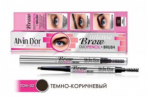 AlVIN D'OR P-9 Карандаш для бровей механический с щеточкой INTENSE BROW 0,18г. (тон 02 - темно-коричневый)
