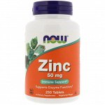 Цинк NOW Zinc Gluconate  (хелатная ф.) 50мг - 250 таб.
