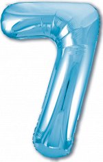 755327 Шар-цифра,  фольга, Голубой, Slim, &quot;Цифра 7&quot;, 102 см (Agura), инд. уп.