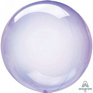 1204-1027 A BUBBLE сфера 18"/46 см, кристалл, фиолетовый/Purple (AN), инд. уп
