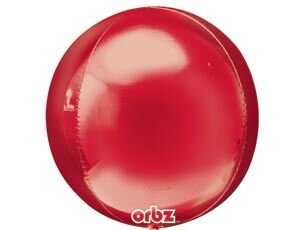 1209-0039, 2820399-3 Шар 3D сфера, фольга,  16"/40 см, красный (AN)