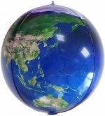 190053 Шар 3D сфера, фольга, 24&quot;/61 см, &quot;Планета Земля&quot; (Falali)