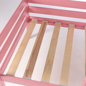 Кровать Сева, спальное место 1600х800, цвет Розовый пастельный, Массив Берёзы
