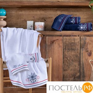 T1211T10081101 Tivolyo Home NAVY салфетка белый 30х50