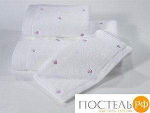 1018G11174100 Soft cotton лицевое полотенце LOVE 50х100 белый-фиолетовый