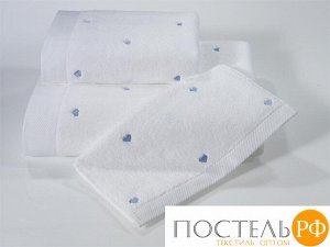 1018G11180100 Soft cotton лицевое полотенце LOVE 50х100 белый-голубой