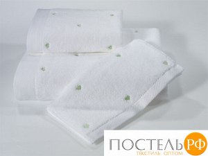 1018G11183100 Soft cotton лицевое полотенце LOVE 50х100 белый-зелёный