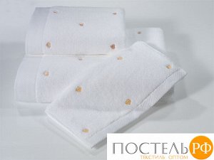 1018G11189100 Soft cotton лицевое полотенце LOVE 50х100 белый-персиковый