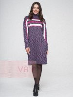 Платье женское 202-2442   15/18-2328/10480 синий/розовый меланж/деликатная фуксия/молоко