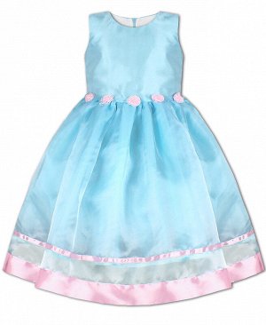 Нарядное голубое платье для девочки 84167-ДН19