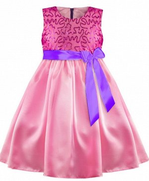 Розовое нарядное платье для девочки 76631-ДН15