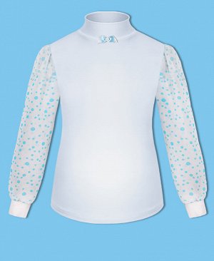 Белая школьная блузка для девочки 82121-ДШ19