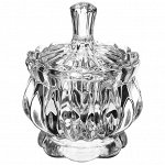 Конфетница стеклянная &quot;Тюльпан&quot; 150мл, д8см, h11,5см, с крышкой, цветная коробка (Китай)