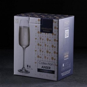 Набор бокалов для шампанского Anser, 290 мл, 6 шт
