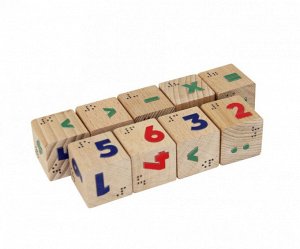 Кубики КРАСНОКАМСКАЯ ИГРУШКА КУБ-17 Цифры со шрифтом Брайля