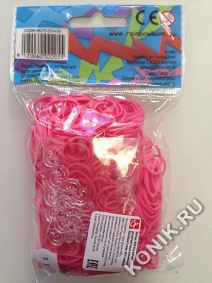 Резиночки для плетения браслетов RAINBOW LOOM, розовые