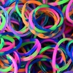 Резиночки для плетения браслетов RAINBOW LOOM, радужный микс