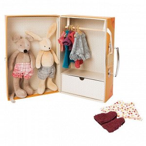 Чемоданчик - гардероб Moulin Roty с мягкими игрушками