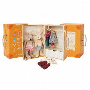 Чемоданчик - гардероб Moulin Roty с мягкими игрушками