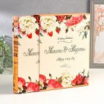 Фотоальбом на 200 фото 13х18 см &quot;Королевские пионы&quot; в коробке МИКС 29,5х23х5,3 см