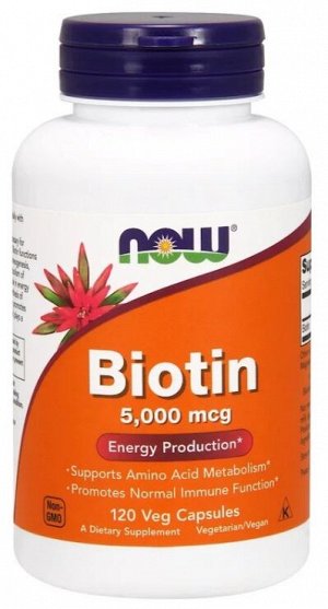 Витаминный комплекс Biotin 5000 мкг Now 120 капс.