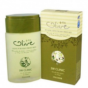 Тоник для лица для мужчин с экстрактом оливы 3W Clinic   Olive For Man Fresh Skin