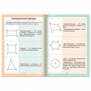 Шпаргалка по математике «Основы геометрии» для 1-4 кл., 12 стр.