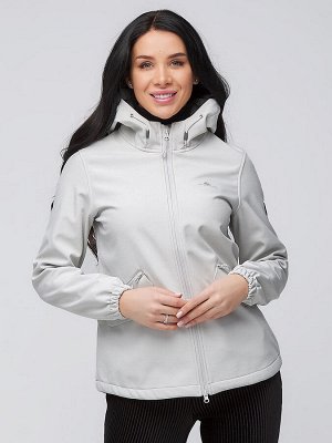 Женская осенняя весенняя ветровка softshell светло-серого цвета 2014SS