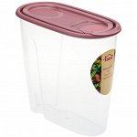 Банка для сыпучих продуктов пластмассовая 1,5л, 9х17х19,5см, ягодный (Россия)