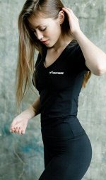 ФУТБОЛКА BASIC V-NECK BLACK