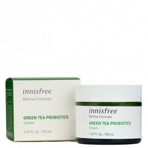 Innisfree Derma Formula Green Tea Probiotics cream Увлажняющий крем для лица с пробиотиками зелёного чая 50 мл