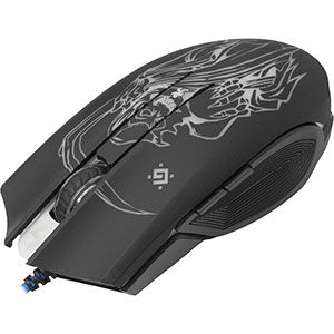 Мышь Defender Ghost GM-190L black, игровая, 3200dpi, 5 кнопок, USB (52190)