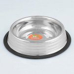 Миска для кошек Пижон, с нескользящим основанием, с полосками, 470 мл