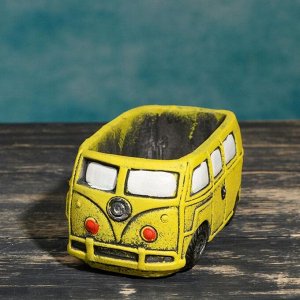 Горшок "Автобус" жёлтый, 13х7,5х6,4см