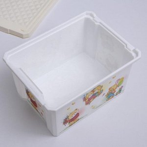 Ящик для игрушек Little Angel X-BOX Bears с крышкой, 17 л, цвет МИКС