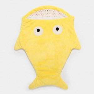 Одеяло (конверт) для детей Крошка Я  "Акула" цв.желтый, 48*83 см, чехол п/э, подклад хл.