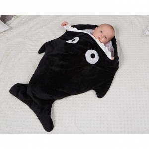 Одеяло (конверт) для детей Крошка Я  "Акула" цв.черный, 48*83 см, чехол п/э, подклад хл.
