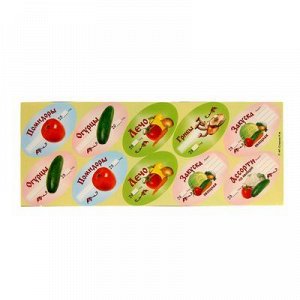 Набор цветных этикеток для домашних заготовок из овощей и грибов 6 х 3,5 см, 30 шт
