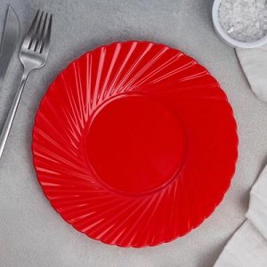 Тарелка круглая «Ажур», d=20 см, цвет красный