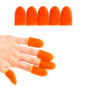 Силиконовые колпачки для снятия гель-лака (набор 5 шт), цвет: Оранжевый