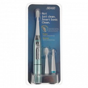 Электрическая зубная щётка Seago SG-910, 40000 уд/мин, 2 режима, таймер, + насадка, голубая