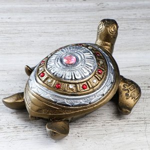 Статуэтка "Черепаха" бронзовый, камни, 26 см