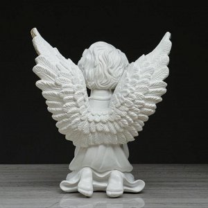Статуэтка "Ангел с крыльями", бело-золотая, 35 см