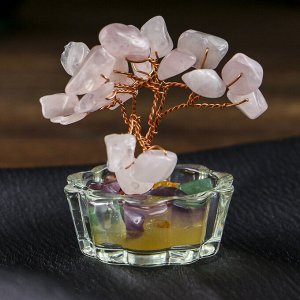 Сувенир "Денежное дерево в стекле" 18 камней МИКС 8,5х5х5 см