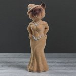 Копилка &quot;Миледи кошка&quot;, флок, бежевая, 27 см