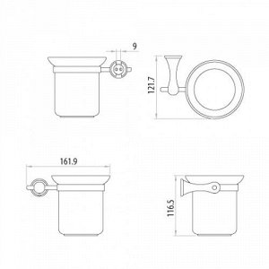 LM2140C "Стандарт" Аксессуары для ванной, ершик для унитаза с держателем (стакан - керамика), хром