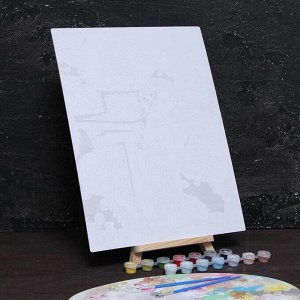 Роспись по номерам без подрамника "Снегирь" с красками 30 x 40 см